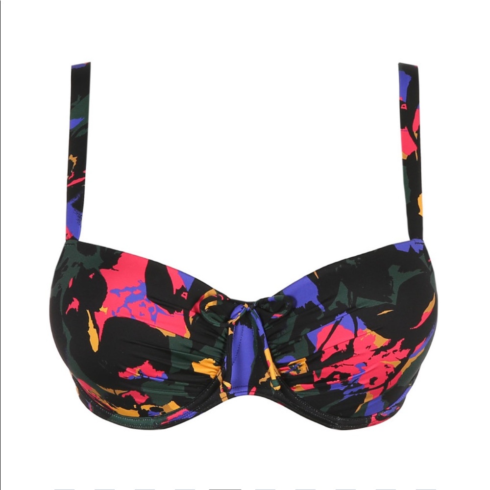Prima Donna Black Oasis Bikini Set Top 32D + Bottoms S Black Cactus Adjustable - Picture 2 of 16